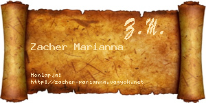 Zacher Marianna névjegykártya